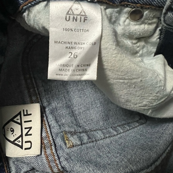 UNIF High Waist Cut Off Denim Shorts Size 26 - Picture 9 of 9